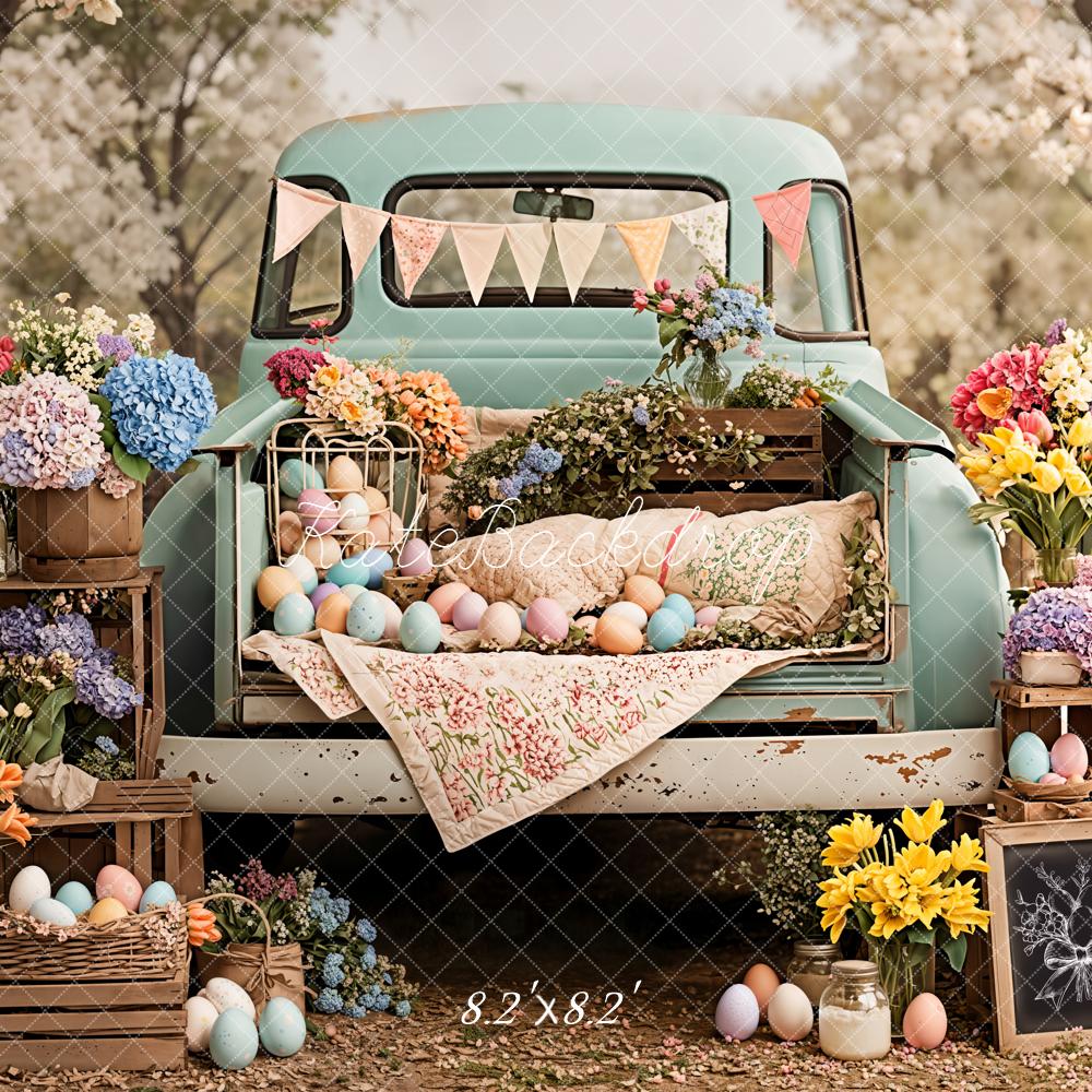 Kate Easter Truck Wooden Crates Backdrop Designed by Emetselch
