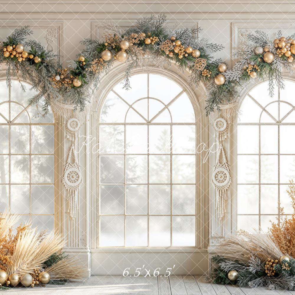 Kate Christmas Arched Windows Backdrop Designed by Emetselch - Kate Backdrop AU