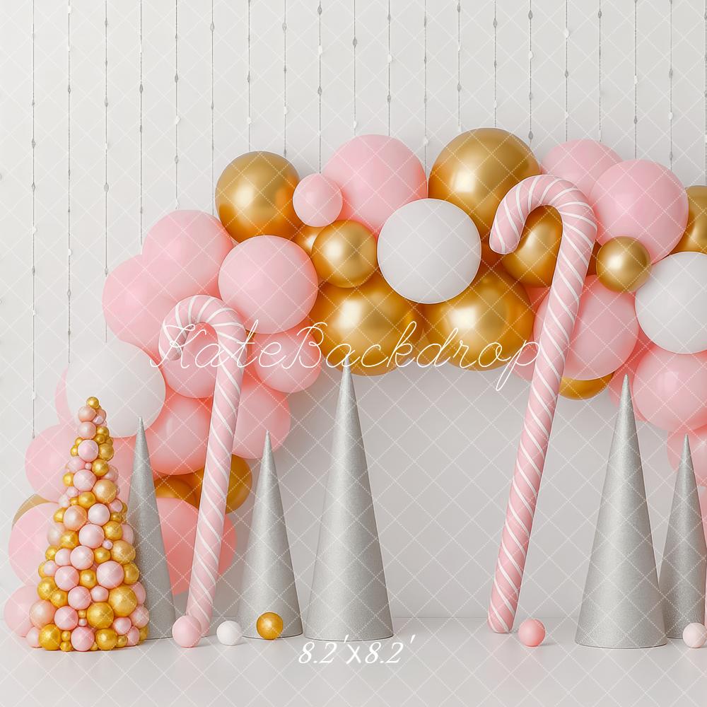 Kate Candy Cane Balloon Arch Backdrop Designed by Patty Roberts - Kate Backdrop AU