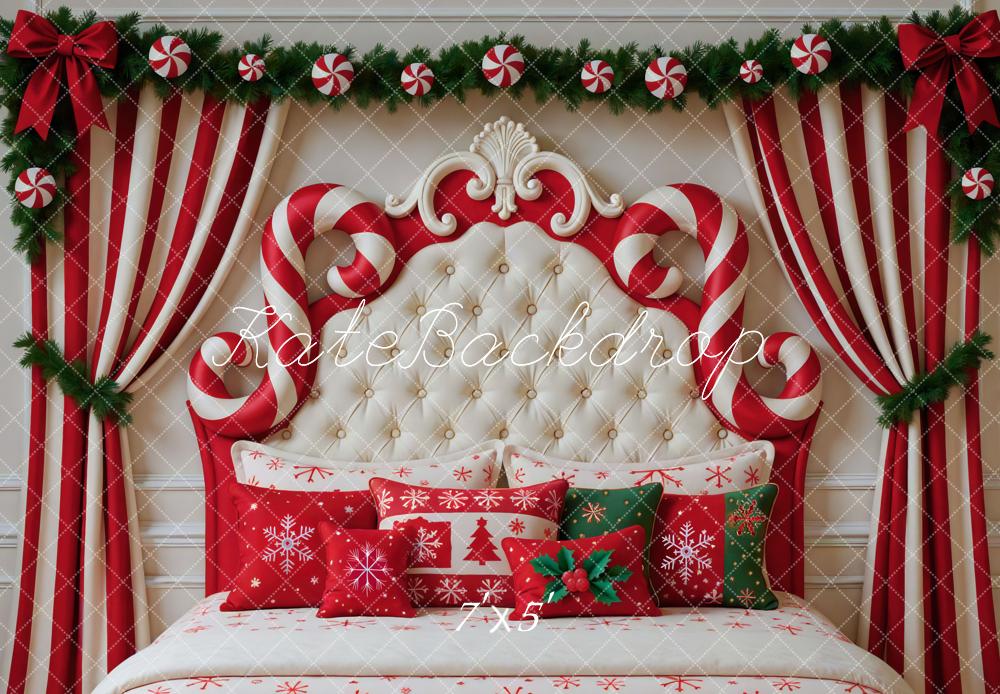 Kate Christmas Striped Curtains Headboard Backdrop Designed by Mini MakeBelieve - Kate Backdrop AU