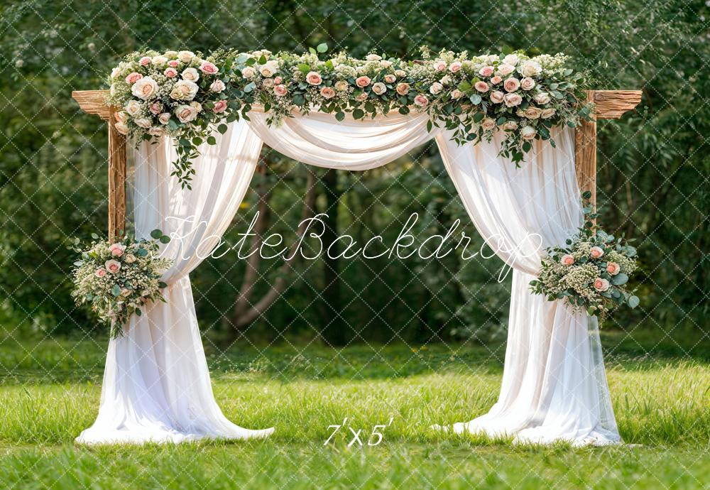 Kate Spring Grassland Wedding Greenery Backdrop Designed by Chain