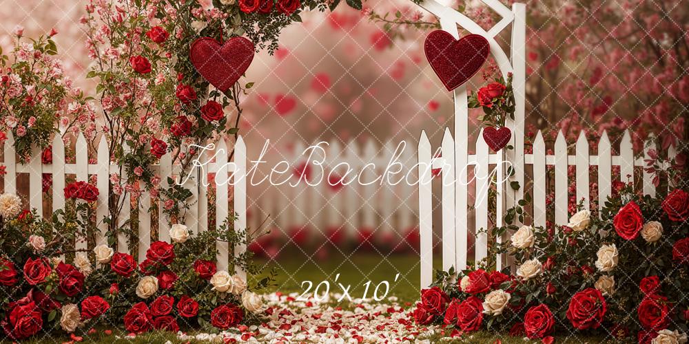 Kate Flower Arch Red Roses Heart Backdrop Designed by Emetselch