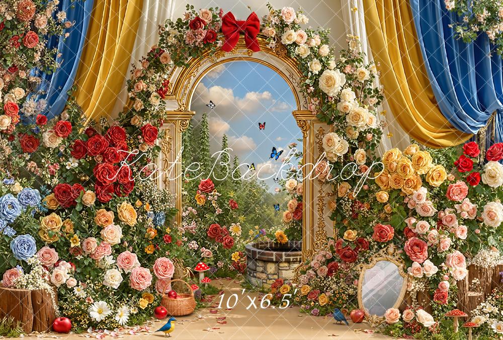 Kate Flower Arch Garden Fleece Backdrop Designed by Chain