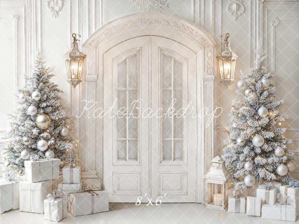 Kate Christmas White Door Fleece Backdrop Designed by Emetselch