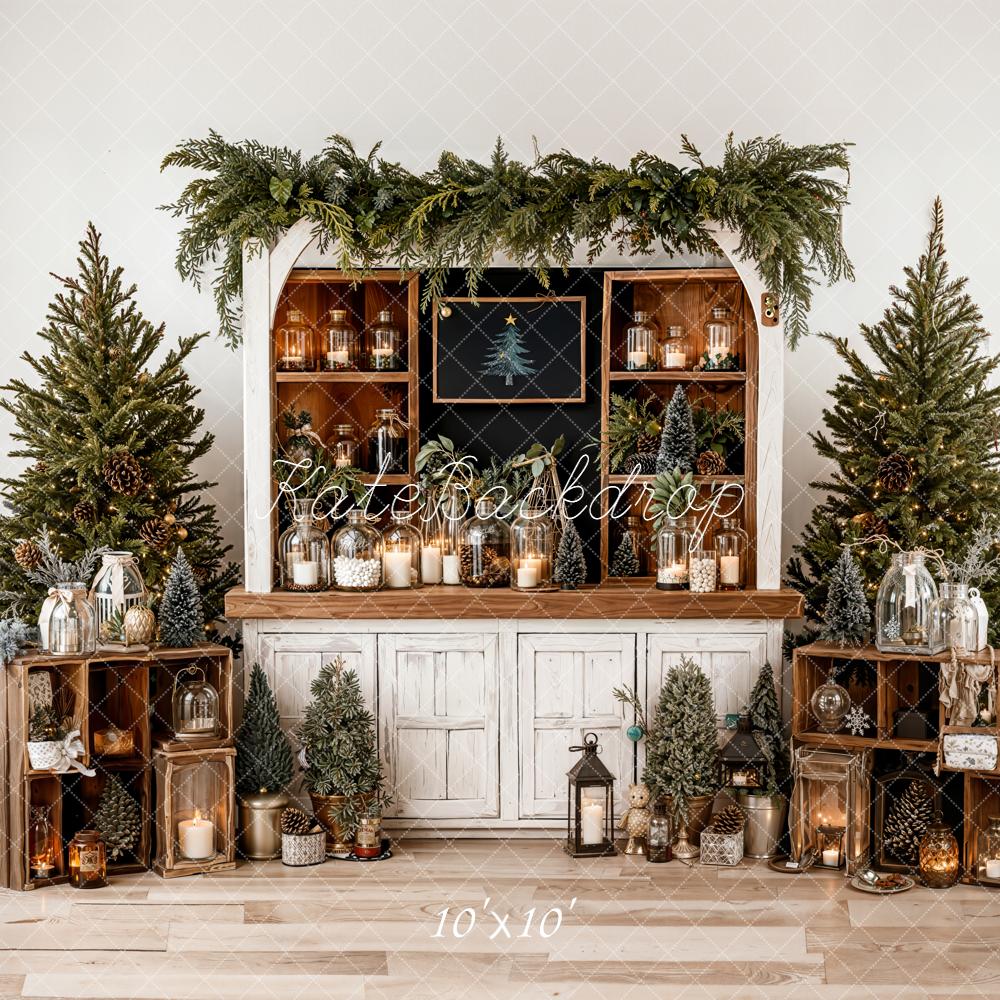 Kate Christmas Cabinet Trees Backdrop Designed by Emetselch