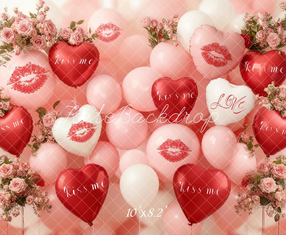 Kate Valentines Heart Balloons Lip Backdrop Designed by Emetselch