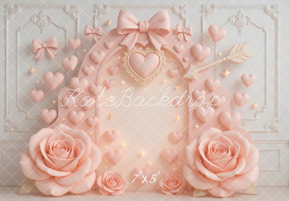 Kate Heart Roses Bow Backdrop Designed by Mini MakeBelieve