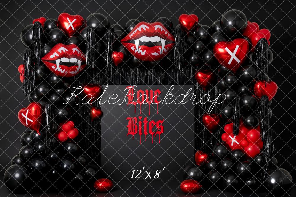 Kate Halloween Vampire Lips Heart Balloons Backdrop Designed by Patty Roberts