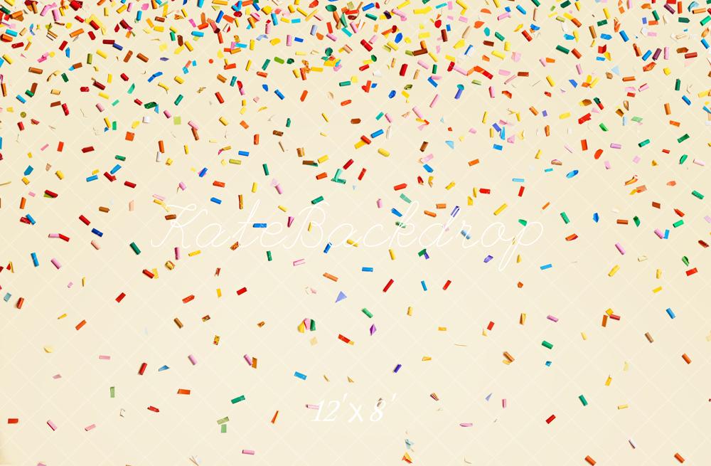 Kate Colourful Confetti Cream Backdrop Designed by Chain