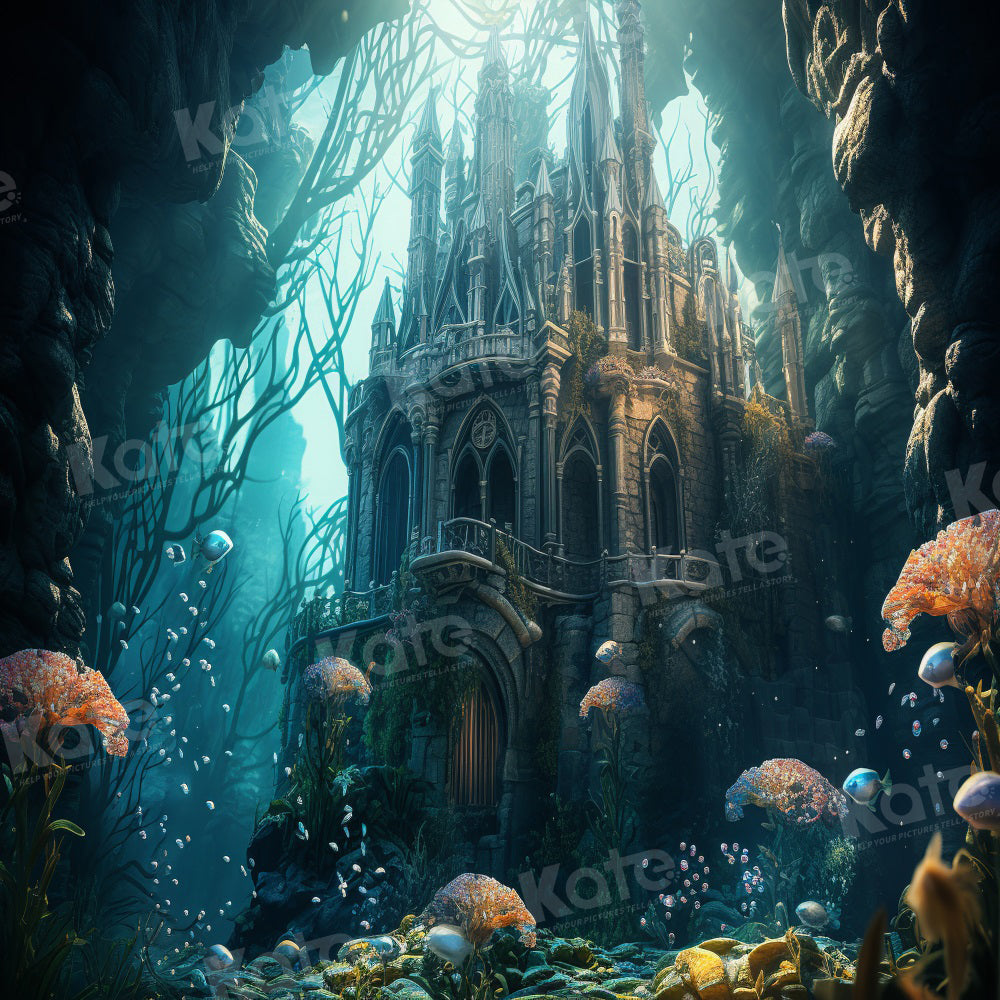 Kate Underwater Castle Coral Backdrop Designed by Emetselch - Kate Backdrop AU