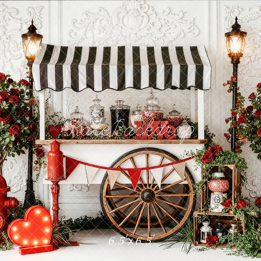 Kate Valentine Candy Cart Hydrants Backdrop Designed by Emetselch