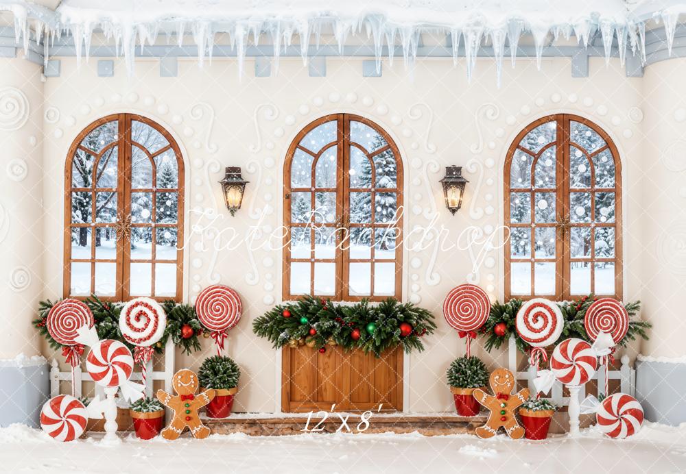 Kate Christmas Gingerbread Candy Fleece Backdrop Designed by Chain