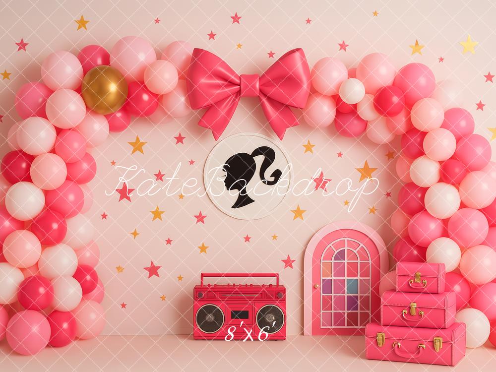 Kate Doll Pink Bow Balloons Radio Backdrop Designed by Patty Roberts