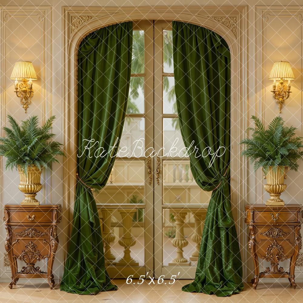 Kate Green Plants Curtains Backdrop Designed by Emetselch