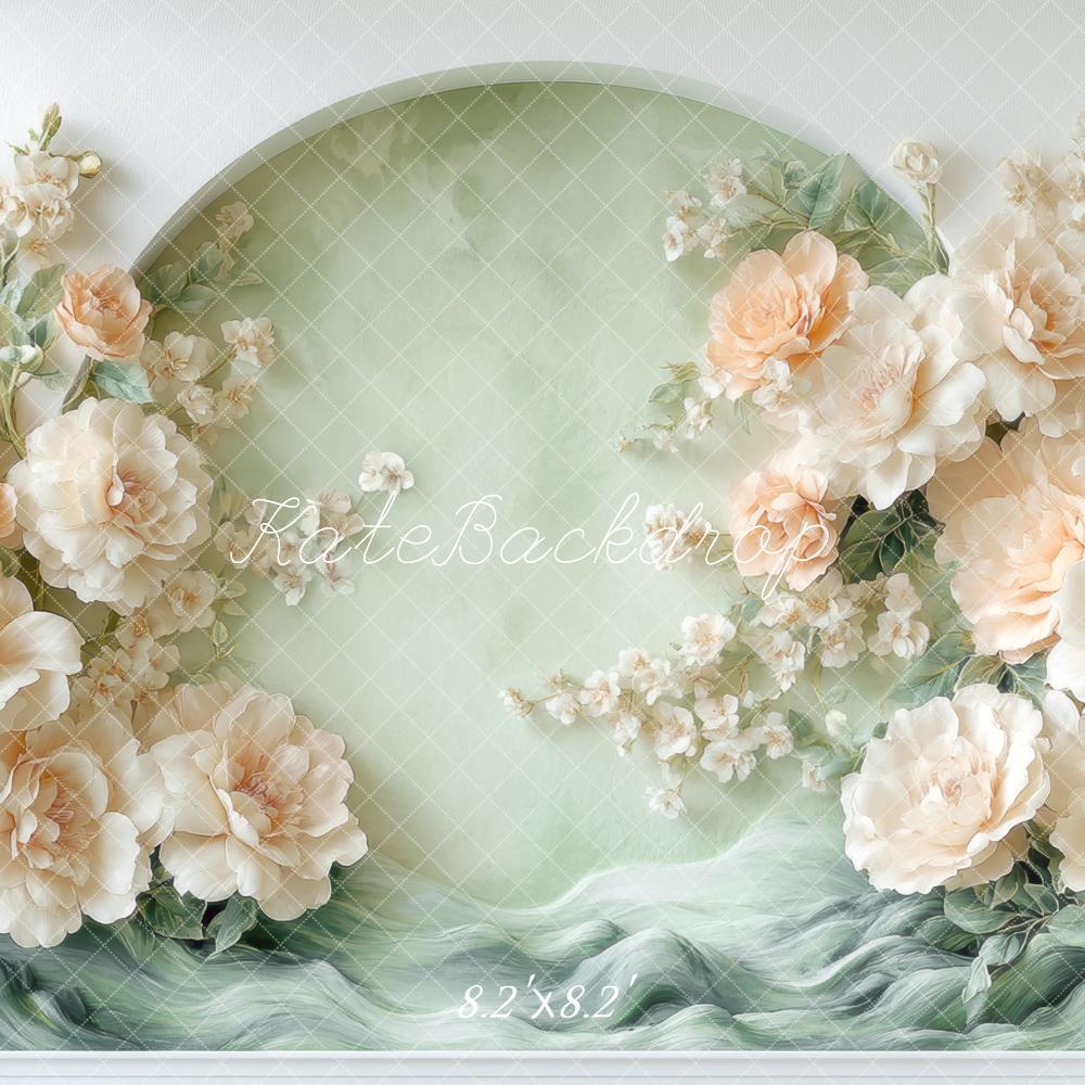Kate Flower Arch Peonies Green Backdrop Designed by Mini MakeBelieve - Kate Backdrop AU