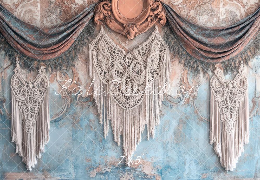 Kate Boho Macrame Drapes Vintage Wall Backdrop Designed by Mini MakeBelieve - Kate Backdrop AU