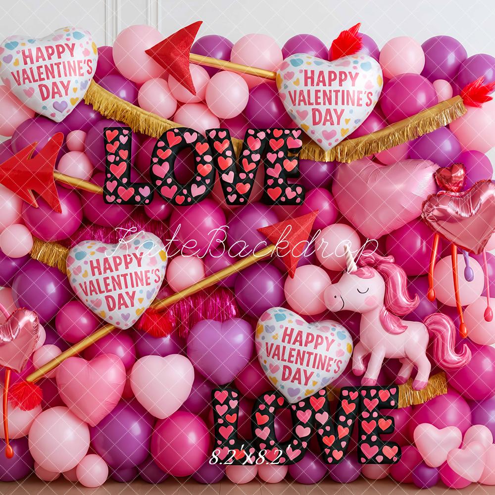 Kate Valentine's Day Balloons Hearts Backdrop Designed by Mini MakeBelieve - Kate Backdrop AU