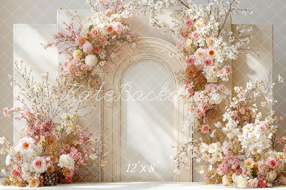 Kate Spring Flower Arch Cream Floral Backdrop Designed by Emetselch