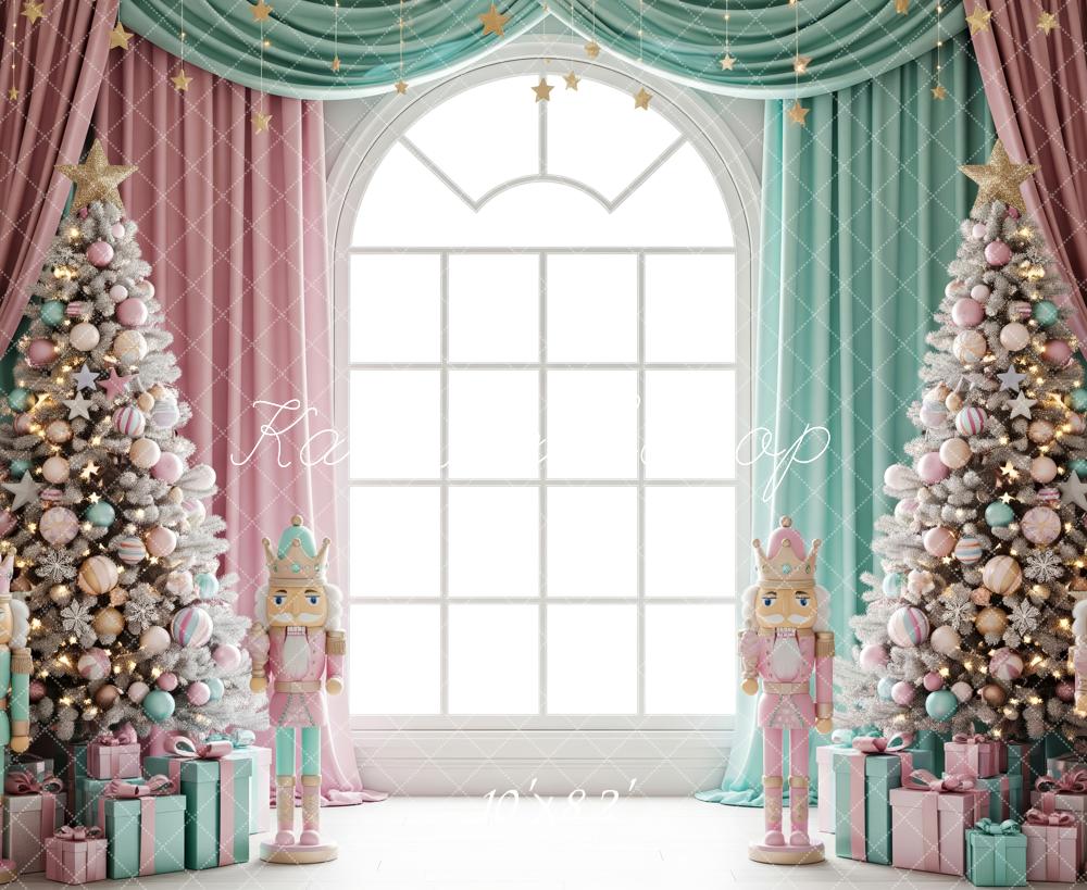Kate Christmas Nutcracker Window Curtains Backdrop Designed by Patty Roberts