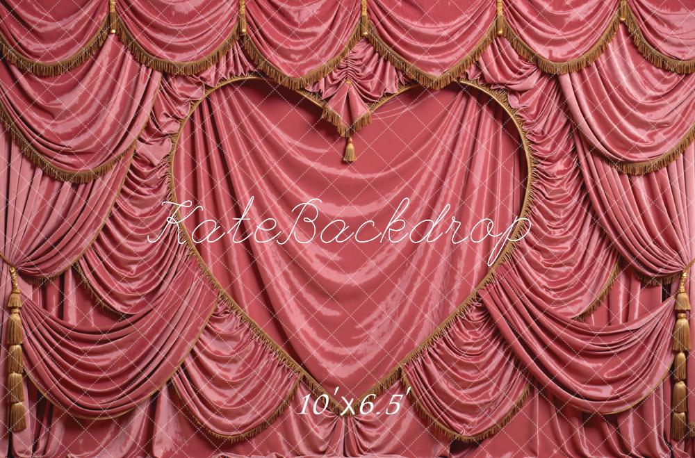 Kate Pink Curtain Heart Shape Drapes Backdrop Designed by Mini MakeBelieve