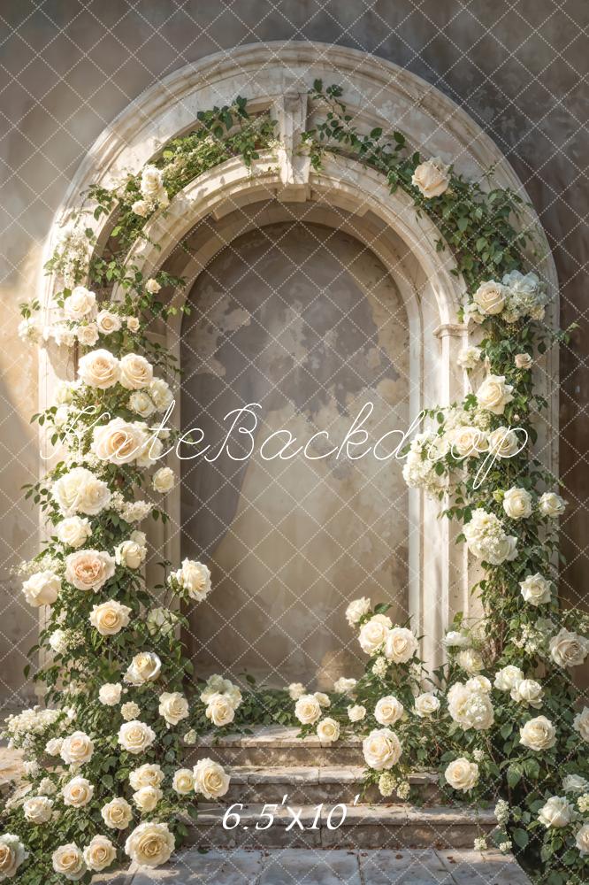Kate Flower Arch Vintage Stone Backdrop Designed by Emetselch