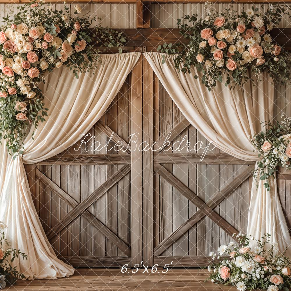 Kate Wedding Flower Barn Door Backdrop Designed by Emetselch
