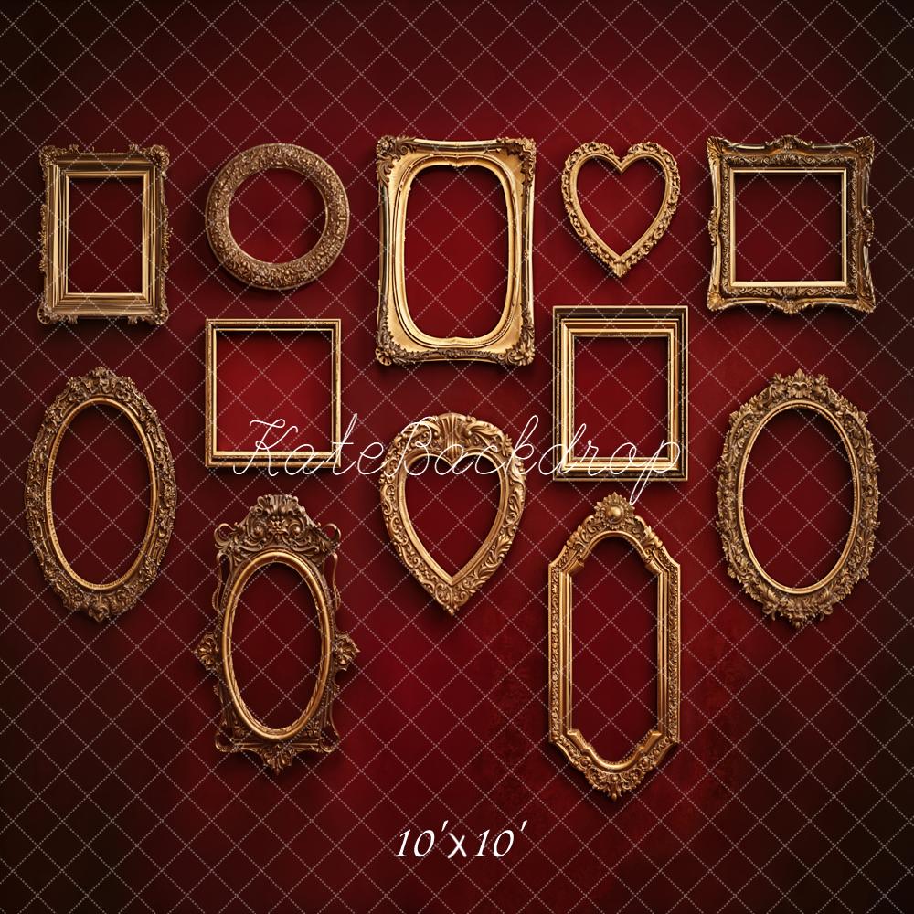 Kate Vintage Gold Frames Wall Backdrop Designed by Emetselch