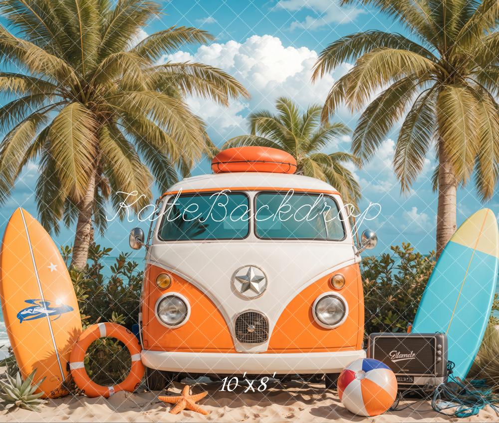 Kate Summer Van Surfboards Palm Trees Backdrop Designed by Emetselch