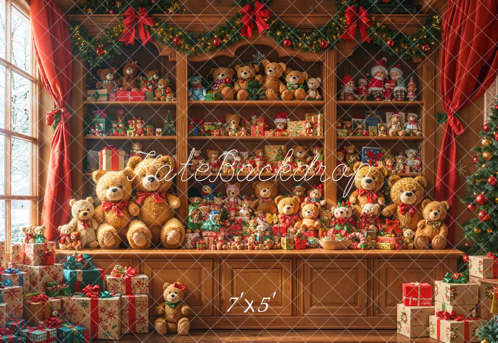 Kate Christmas Teddy Bears Gifts Cabinet Backdrop Designed by Emetselch - Kate Backdrop AU
