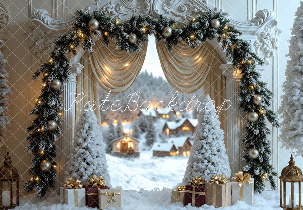 Kate Christmas Snowy Trees Backdrop Designed by Mini MakeBelieve