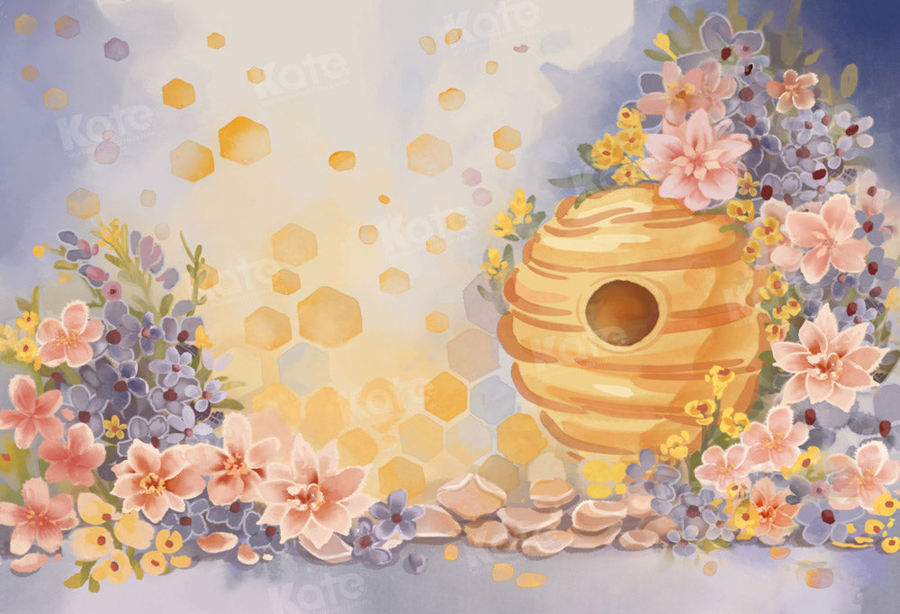 Kate Beehive Honeycomb Watercolour Backdrop Designed by GQ - Kate Backdrop AU