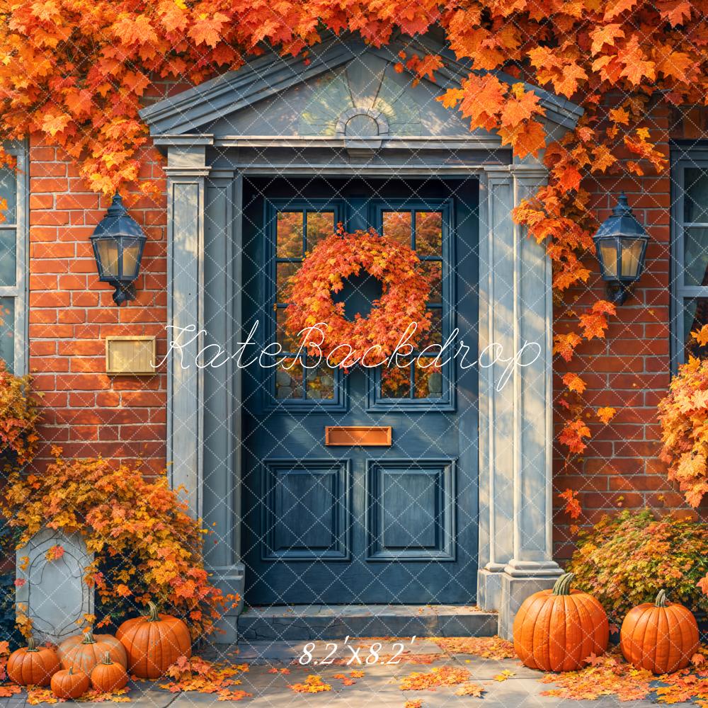 Kate Autumn Door Pumpkins Backdrop Designed by Emetselch