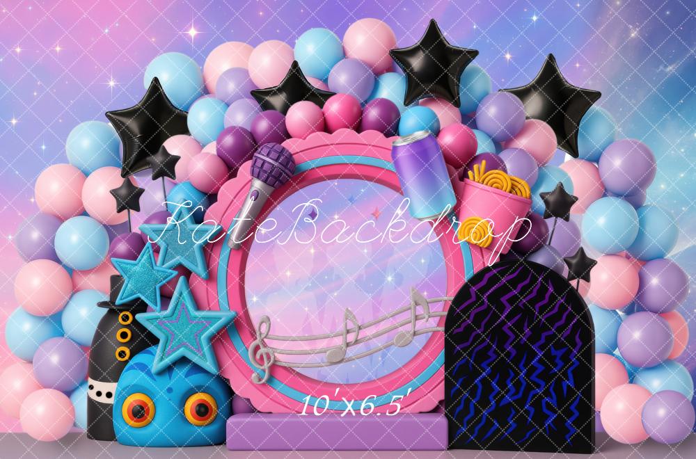 Kate Music Note Balloon Birthday Party Backdrop Designed by Mini MakeBelieve
