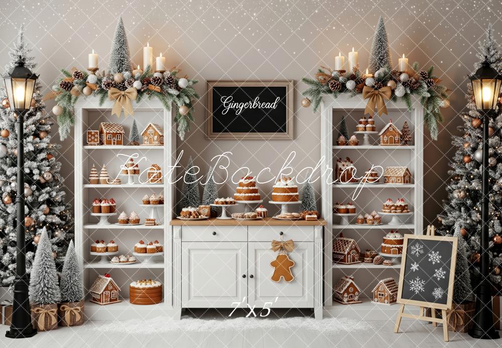 Kate Christmas Gingerbread Dessert White Shelves Backdrop Designed by Patty Roberts