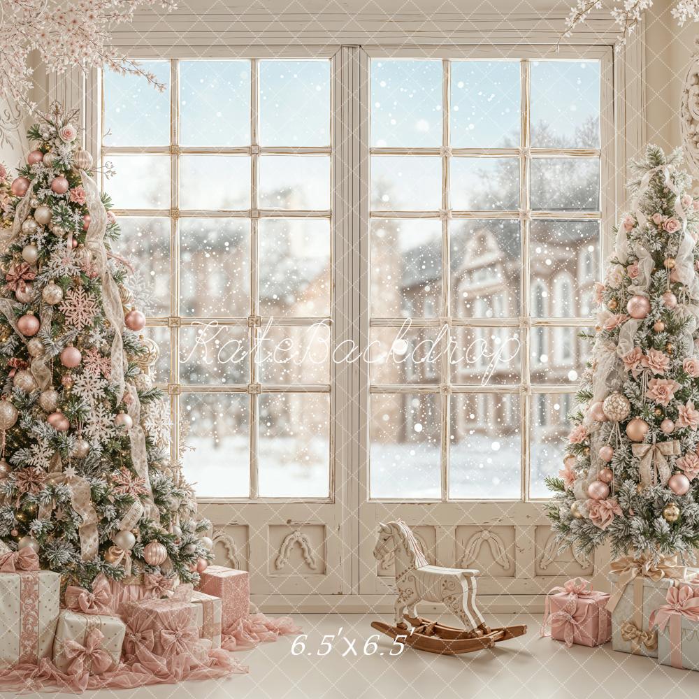 Kate Christmas Trees Presents Window Backdrop Designed by Emetselch - Kate Backdrop AU
