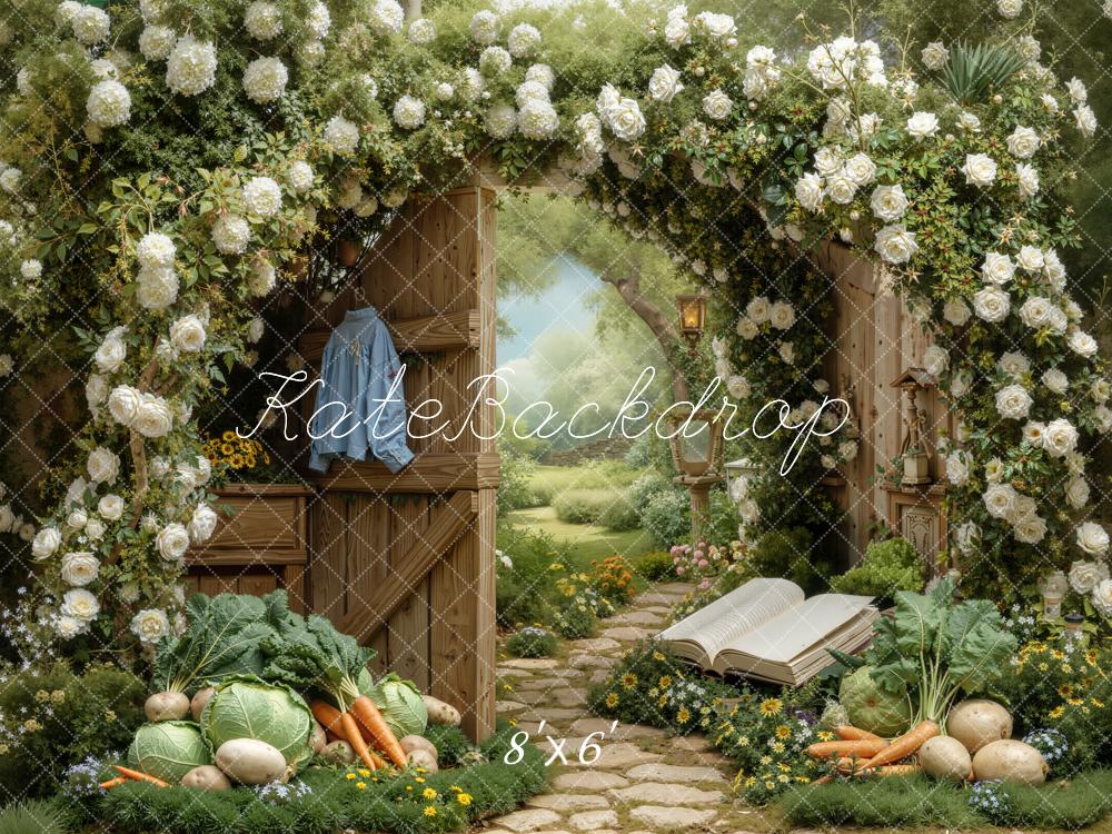 Kate Garden Arch Open Book Vegetables Backdrop Designed by Chain