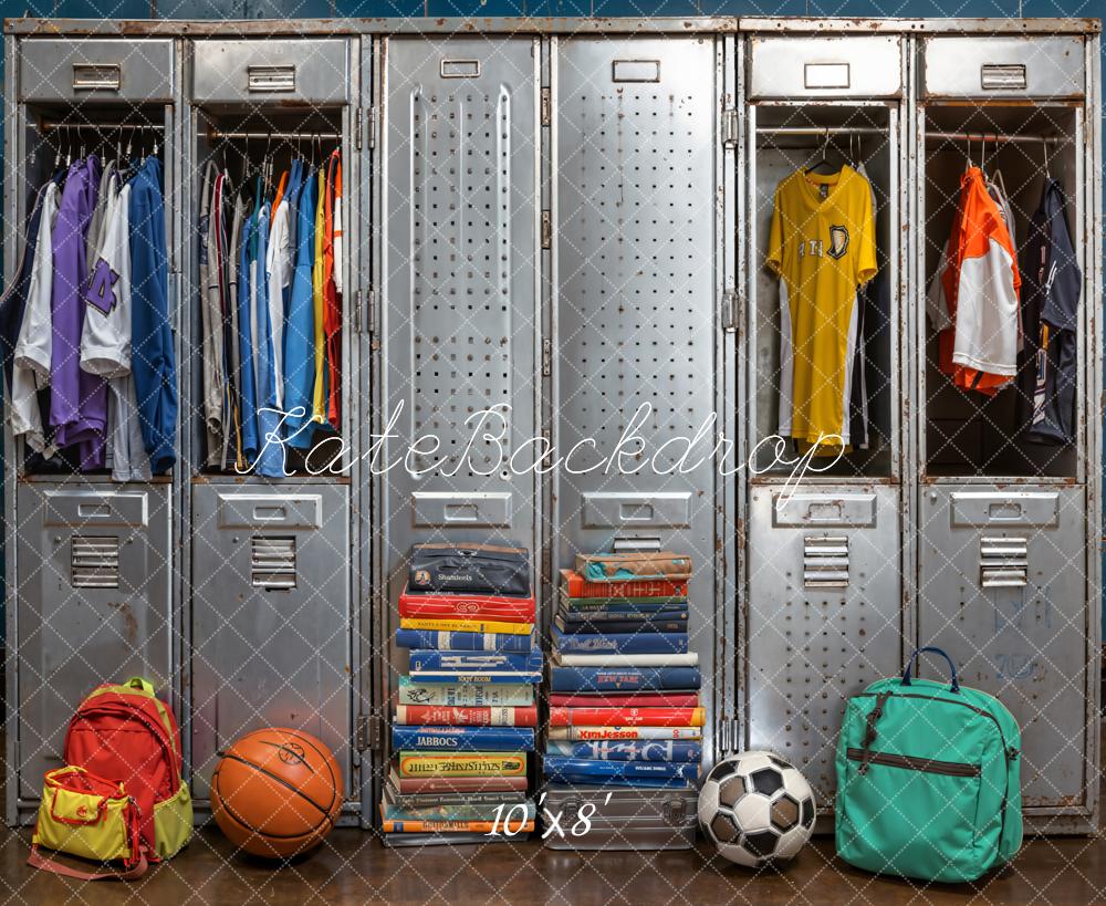 Kate Back to School Lockers Sports Fleece Backdrop Designed by Emetselch - Kate Backdrop AU