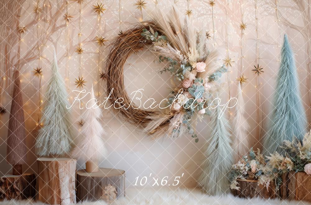 Kate Boho Winter Wood Stumps Backdrop Designed by Patty Roberts - Kate Backdrop AU