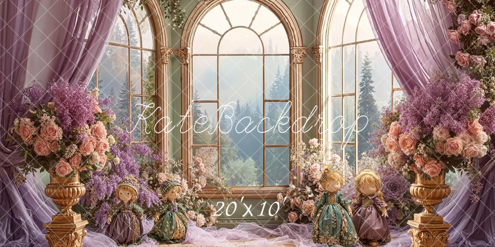 Kate Flower Arch Dolls Vintage Windows Backdrop Designed by Emetselch