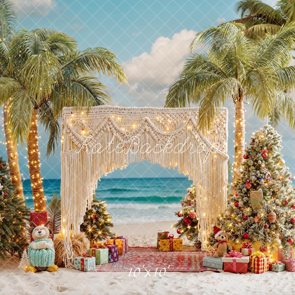 Kate Christmas Beach Macrame Arch Backdrop Designed by Emetselch - Kate Backdrop AU