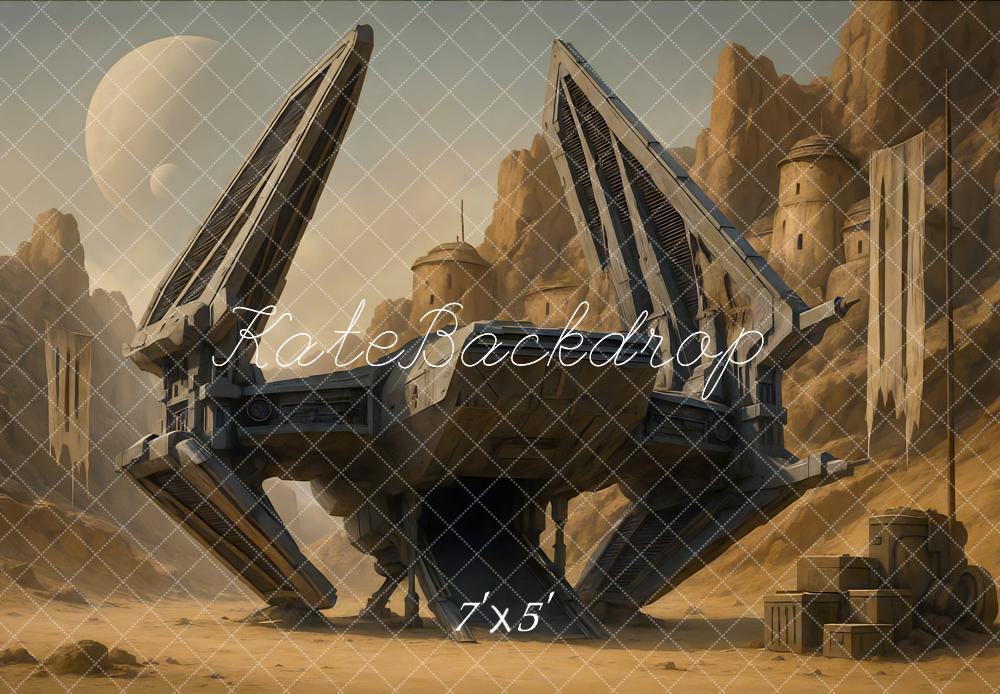 Kate Sci Fi Spaceship Rocky Settlement Backdrop Designed by Mini MakeBelieve - Kate Backdrop AU