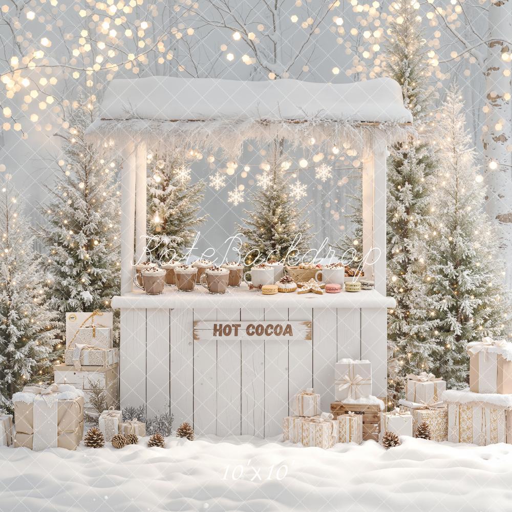 Kate Winter Hot Cocoa Stand Bokeh Backdrop Designed by Emetselch