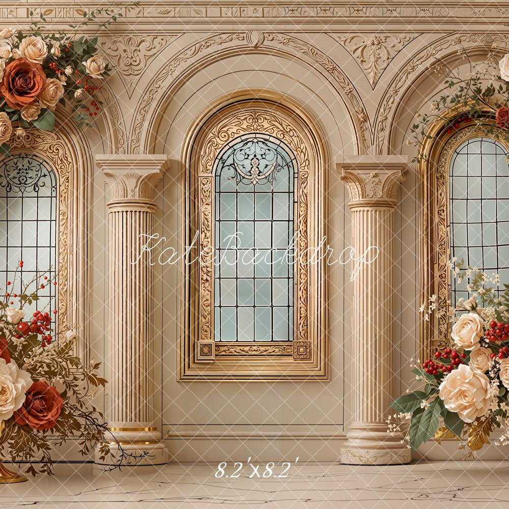 Kate Floral Arched Columns Backdrop Designed by Emetselch
