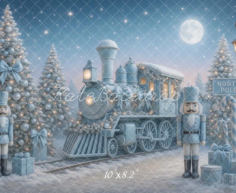 Kate Blue Train Nutcracker Backdrop Designed by Ashley Paul