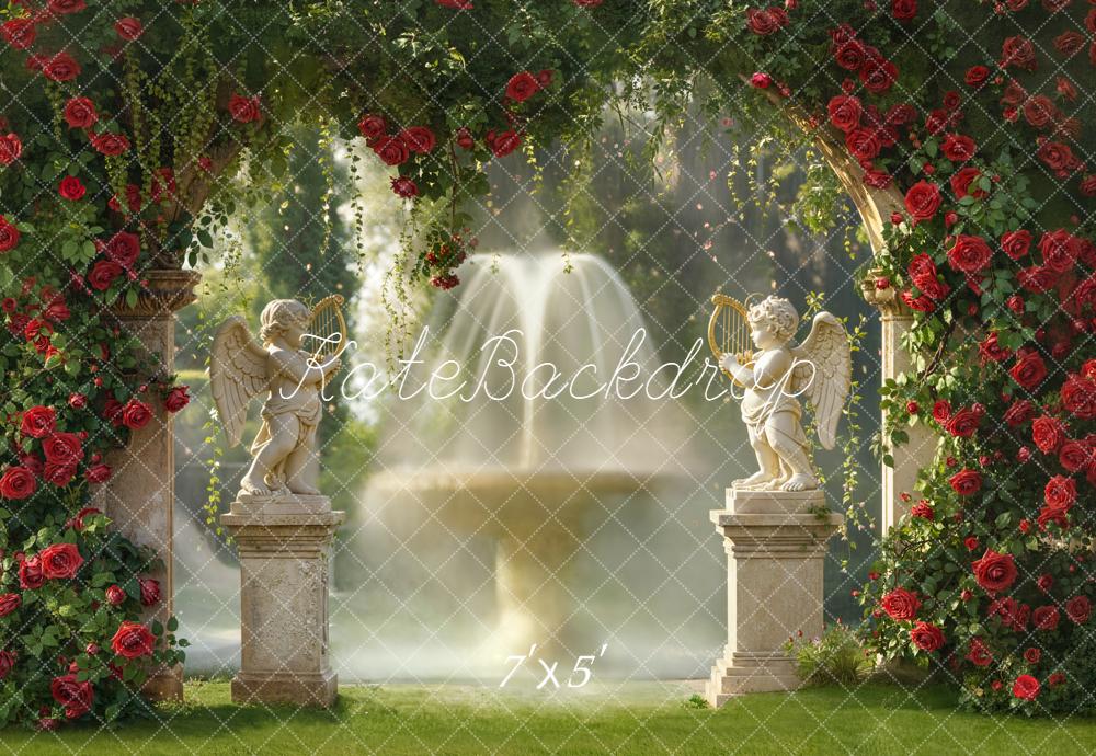 Kate Garden Arch Cherub Fountain Backdrop Designed by Emetselch