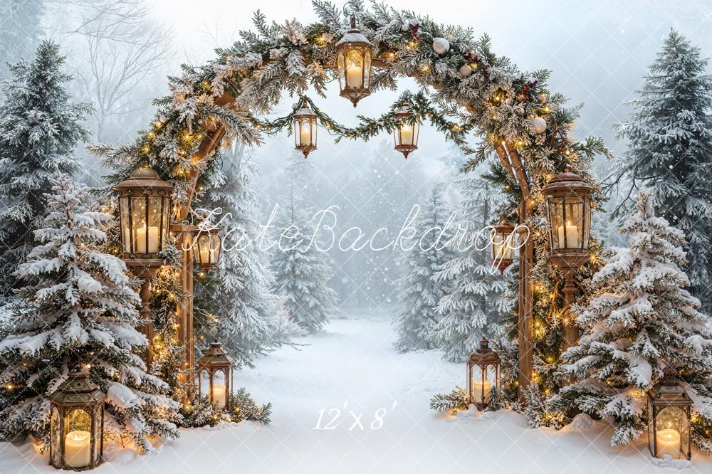 Kate Christmas Snowy Arch Backdrop Designed by Emetselch