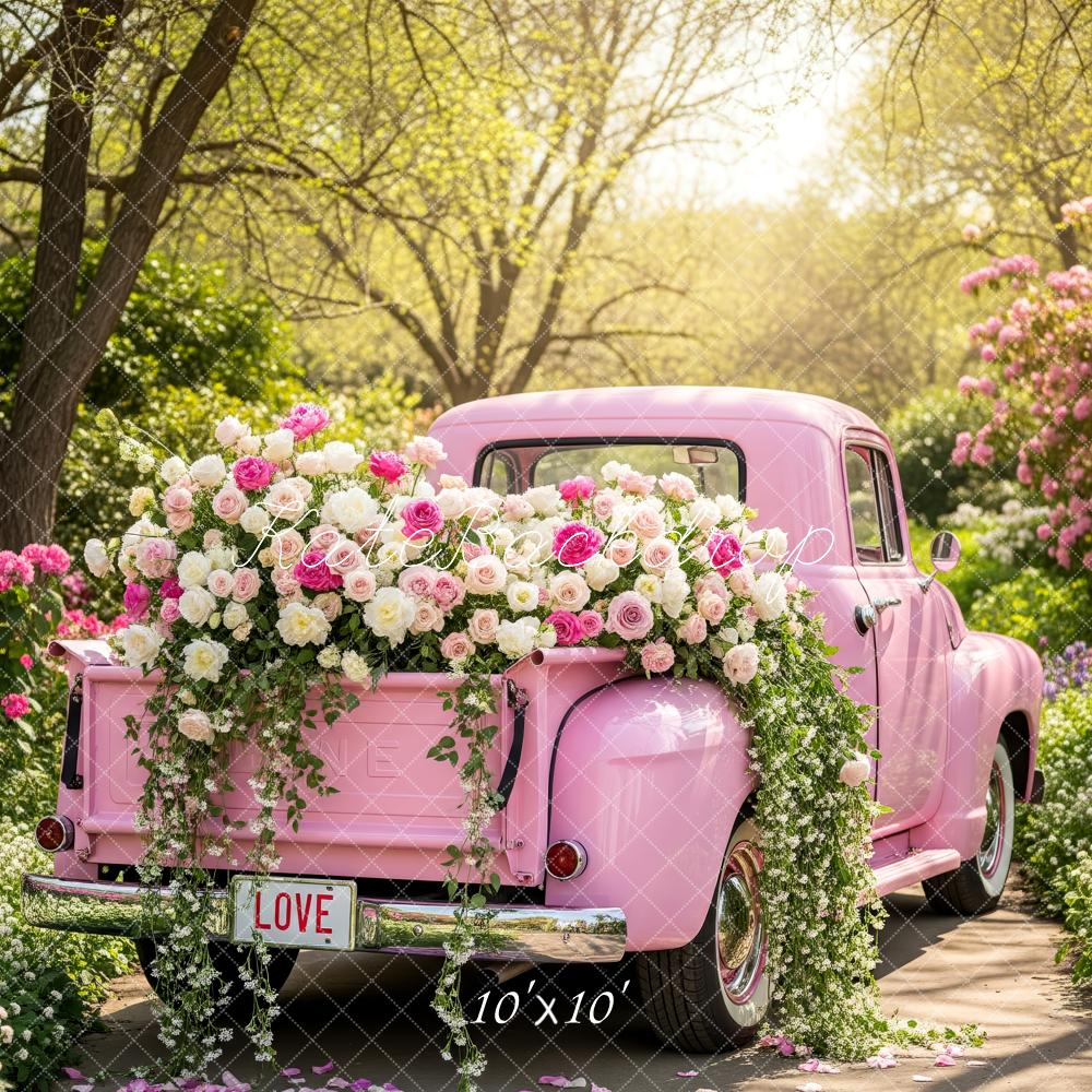 Kate Truck Pink Spring Garden Backdrop Designed by Patty Roberts