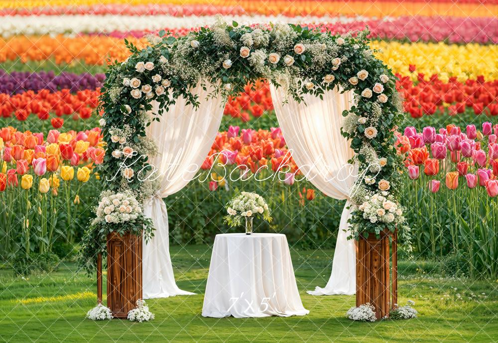 Kate Spring Wedding Tulip Field Backdrop Designed by Emetselch