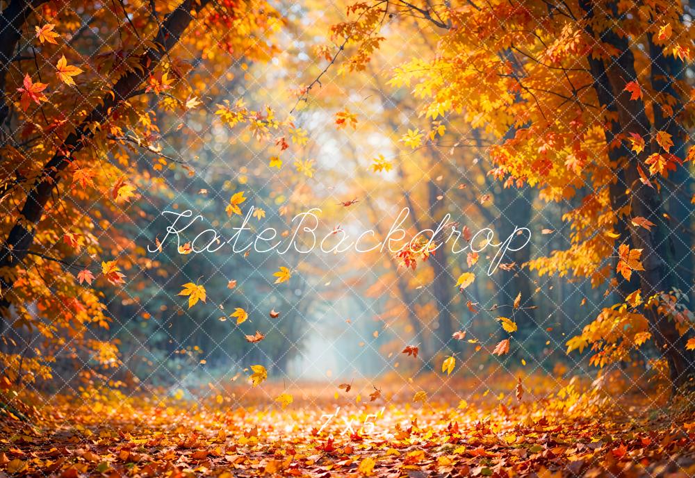 Kate Autumn Leaves Forest Backdrop Designed by Emetselch