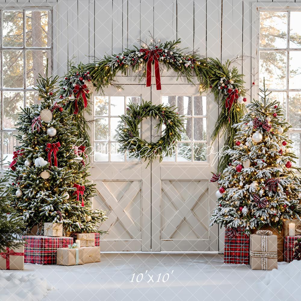 Kate Christmas Tree Arch Presents Snowy Backdrop Designed by Emetselch